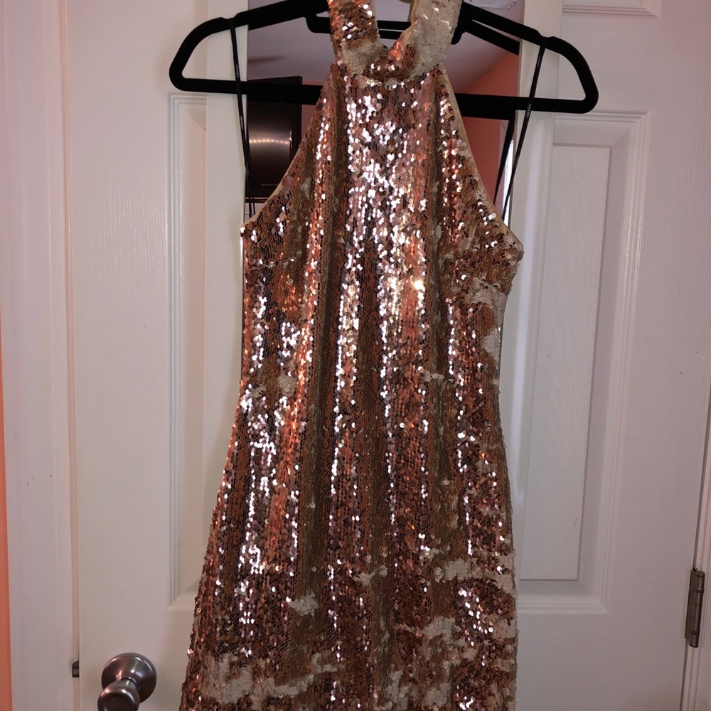 Sequin light pink and white dress